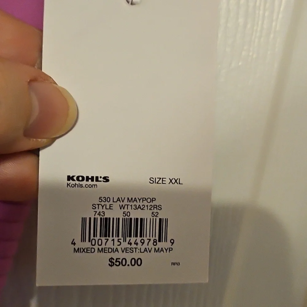 Tek Gear Women's Pink Lilac Quilted Vest NWT - Picture 4 of 12